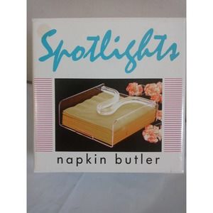 Spotlights 1988 #3300 Vintage Lucite Acrylic Clear Square Napkin Butler